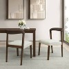 Christopher Knight Home Set of 2 Ashton Contemporary Rubberwood Upholstered Dining Chairs with Curved Open Back Walnut - 2 of 4