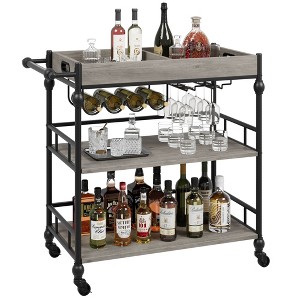 Acekool 3-Tier Kitchen Island Cart - Mobile Serving Cart for Kitchen & Dining - 1 of 4