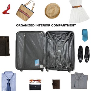 Lightweight 3-piece spinner luggage collection Ã¿ each ABS case includes TSA combination locks and utility hooks. - 1 of 4