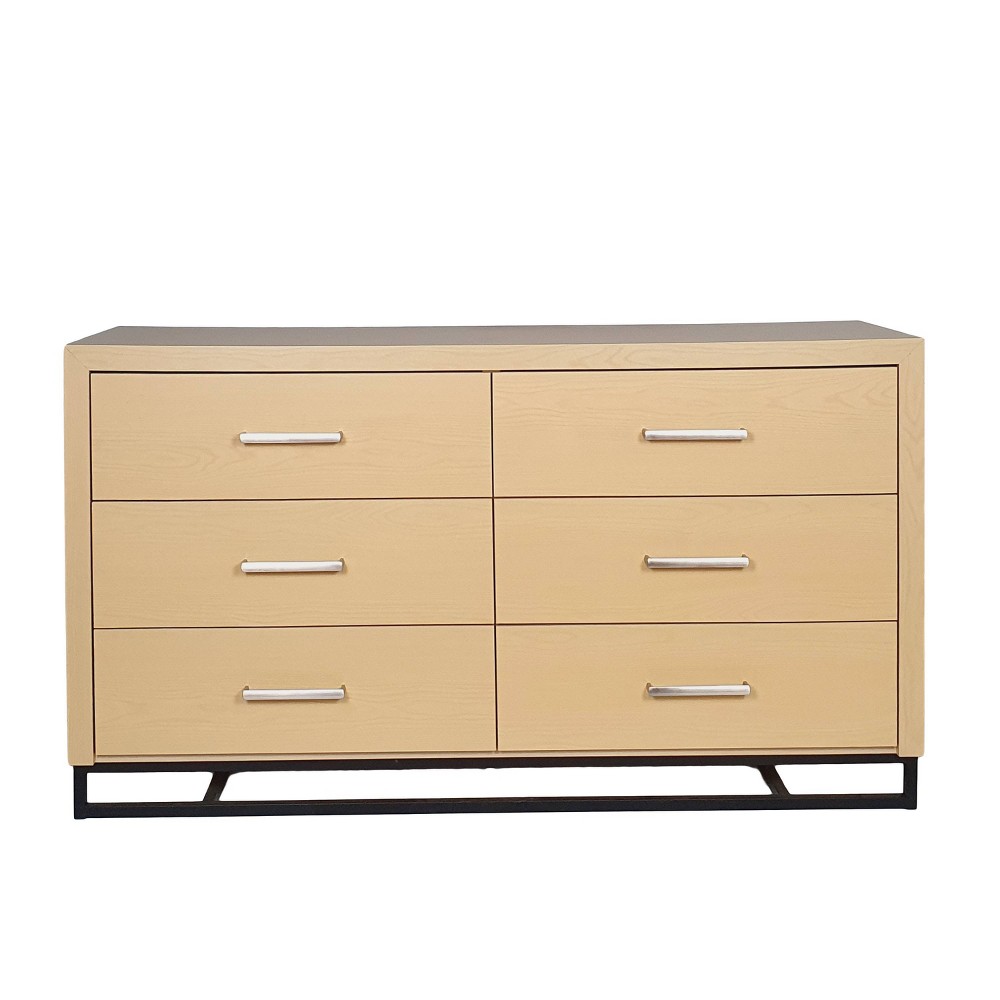 Christopher Knight Home Beeson 6 Drawer Double Dresser Natural/Black