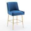SEYNAR Modern Velvet 39'' H Metal Leg Counter or Bar Stools Set of 4 - 4 of 4