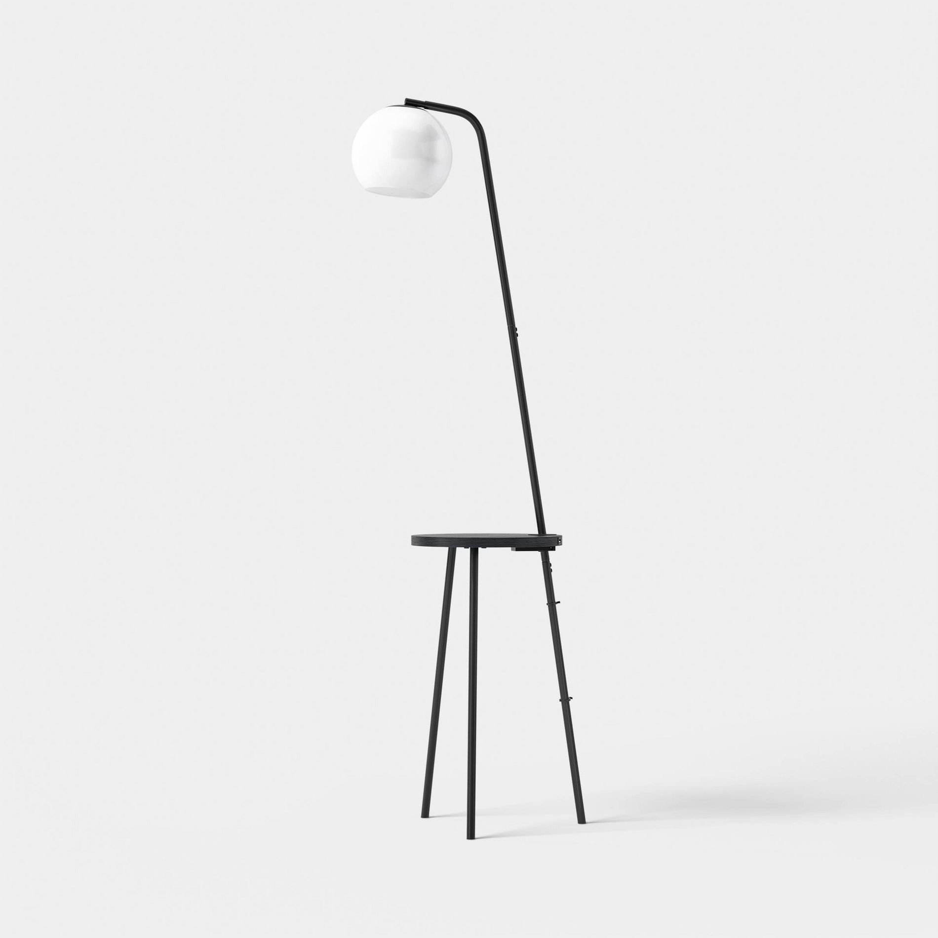 Shelf Floor Lamp with USB Black - Room Essentials™