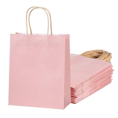 Download 24 Pack Glossy Pink Paper Gift Bags With Handle Wedding Party Favor Supplies Target