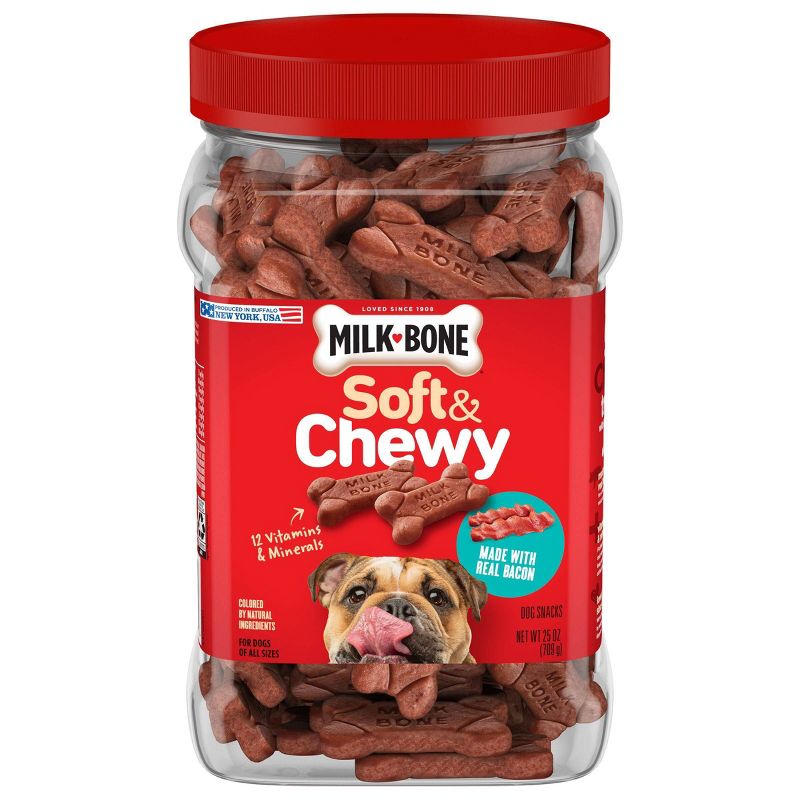 Milk-Bone Soft &#38; Chewy Bacon Flavor Dog Treat - 25oz, 1 of 7