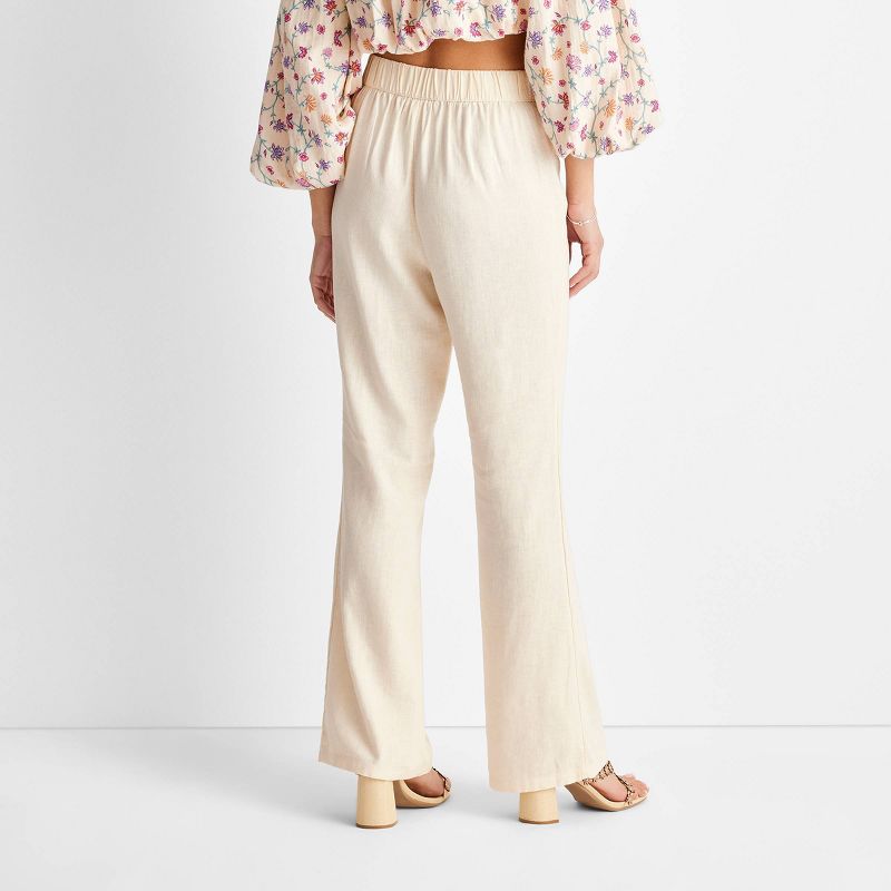 Women's High-Rise Linen Flare Pants - Future Collective™ with Jenny K. Lopez Cream, 2 of 5