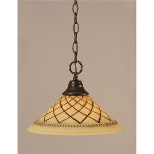 Toltec Lighting Any 1 - Light Pendant in  Dark Granite with 12" Chocolate Icing  Shade - 1 of 1