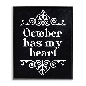 Stupell Industries Black October Has My Heart Framed Giclee Art - 1 of 4