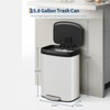 16 Gallon Metal Trash Can with Lid - Rustproof Step-On Kitchen Bin, Soft Close Lid, Liner Rim, Rear Handle , Perfect for Home Use - 2 of 4