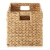 Casafield 10.5" x 10.5" Water Hyacinth Storage Baskets - Set of 2 Collapsible Cubes, Woven Bin Organizers for Bathroom, Bedroom, Laundry, Pantry - 4 of 4