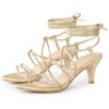 BLISSFUL STEP Women's Knot Decor Lace Up Strappy Heeled Sandals - 2 of 3