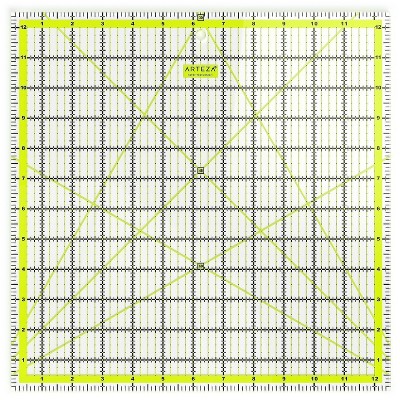 Arteza Quilter's Ruler, Acrylic, Square, 12.5"x12.5" (ARTZ-8127)