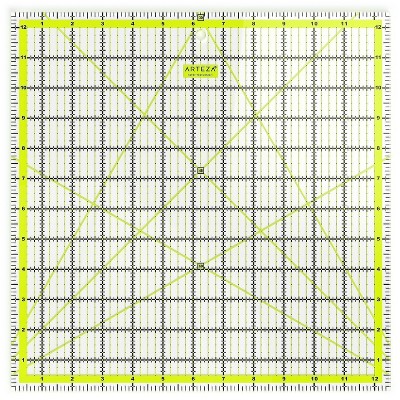 Arteza Quilter's Ruler, Acrylic, Square, 12.5"x12.5" (ARTZ-8127)