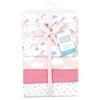 Hudson Baby Infant Girl Cotton Rich Flannel Receiving Blankets, Unicorns Rainbows, One Size - 2 of 4