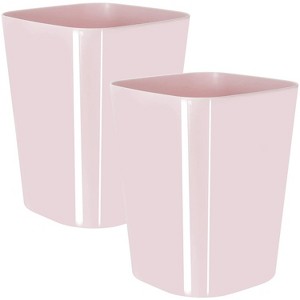 LunaLulinlk Pink 2 Pack 1.5 Gallon Square Trash Cans, Plastic Trash Cans for Home Office, Living Room, Study, Kitchen, Bathroom - 1 of 4