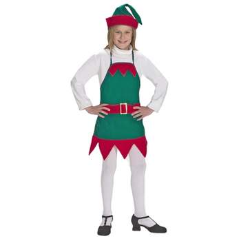 Halco Kids' Holiday Elf Apron & Hat Costume - One Size Fits Most - Green