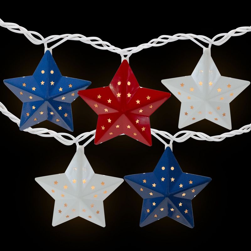 Northlight 10-Count Red and Blue Fourth of July Star String Light Set, 7.25ft White Wire, 3 of 9