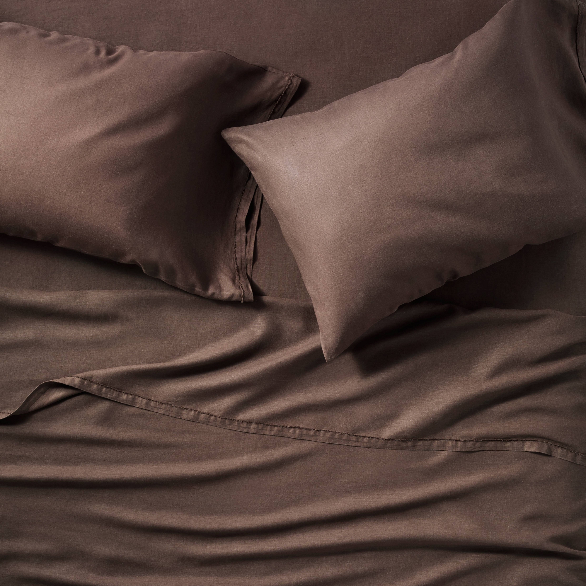 King 100% Linen Sheet Set Dark Fig - Casaluna™