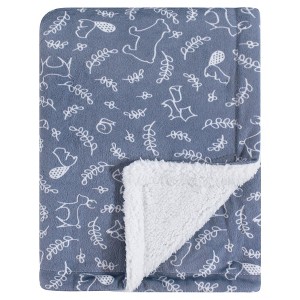 Yoga Sprout Unisex Baby Mink and Faux Shearling Plush Blanket, Forest, One Size - 1 of 2