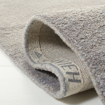Hand-Loomed Gray Wool Rectangular Accent Rug 36" x 5"