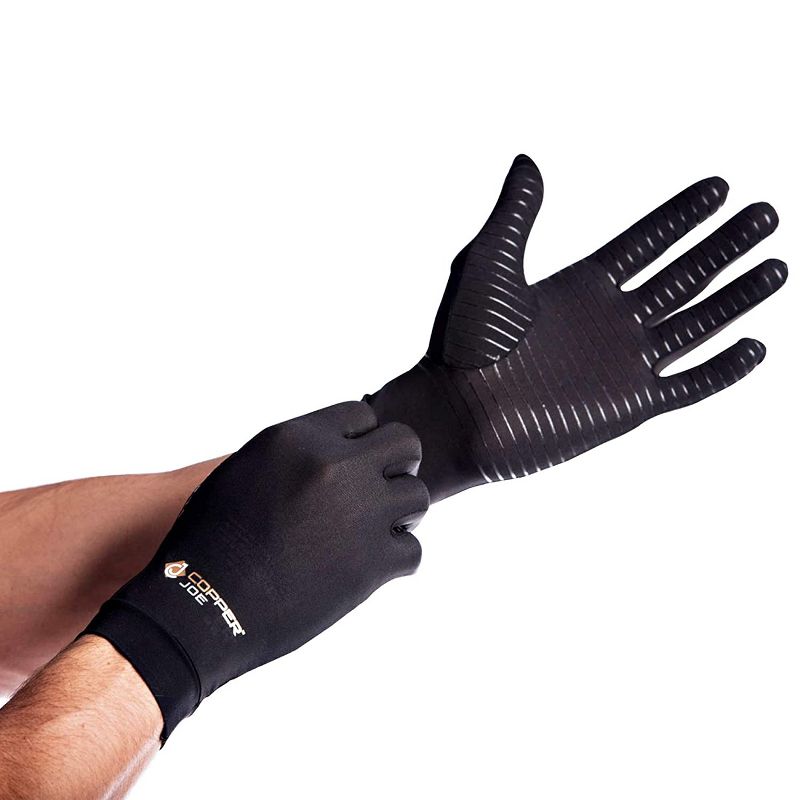 Copper Joe Full Finger Copper Infused Arthritis Hand Compression Gloves-For Computer Typing, Carpal Tunnel, Rheumatoid, Tendonitis. For Men and Women, 1 of 7