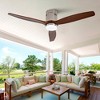 52 Inch Solid Wood Ceiling Fan With Remote And Dimmable LED Light, Modern Farmhouse Ceiling Fan With Reversible DC Motor For Bedroom, Living Room - 3 of 4