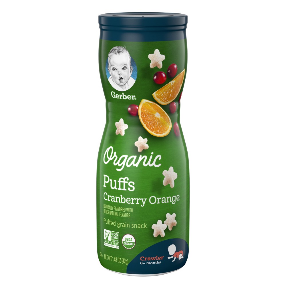 UPC 015000045630 product image for Gerber Organic Puffs Puffed Grain Snack Cranberry Orange - 1.48oz | upcitemdb.com