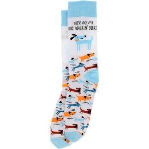 Pavilion Gift Company - Dog Walkin'  - Adult Crew Socks Size: M/L - Socks - 1 of 4