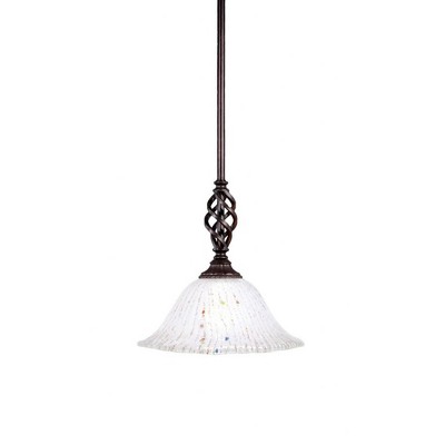 Toltec Lighting Elegante 1 - Light Pendant in  Dark Granite with 10" Frosted Crystal  Shade