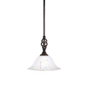 Toltec Lighting Elegante 1 - Light Pendant in  Dark Granite with 10" Frosted Crystal  Shade - 1 of 1