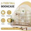 74.8 in Modern Arched Bookcase with Open Shelves and Anti-Tip Hardware, X-Frame Storage Shelf for Living Room or Office-3irtyhousy - 3 of 4