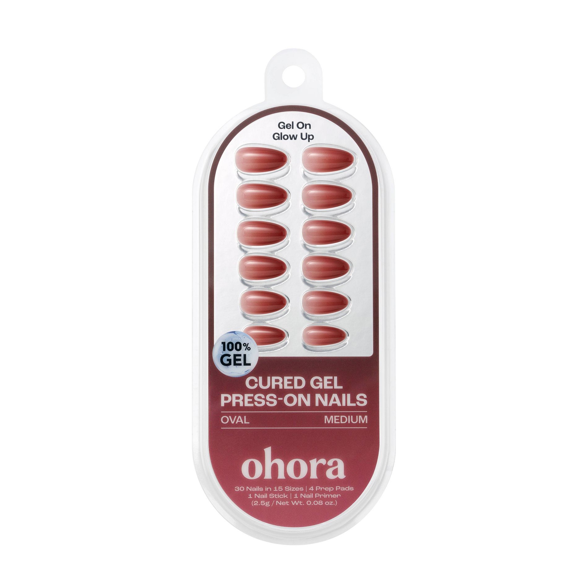 Ohora Nail Art Gel Tip - Burgundy Fade - 30ct