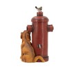 Okak Water Fountain with Fire Hydrant, Dog and Bird Decoration, Waterfall Fountain with Pump, Outdoor Fountain for Garden, Patio, Brown - 4 of 4