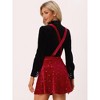 Allegra K Women's Velvet Star Printed Adjustable Strap High Waist Suspender Skirt - 4 of 4