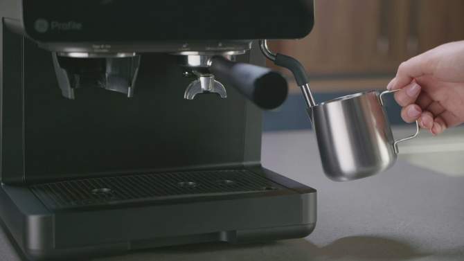 GE Profile Semi Automatic Stainless Steel Espresso Maker and Frother Black, 2 of 9, play video