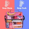 OPUX Double Decker Lunch Box Men Women, Insulated Leakproof Cooler Bag Adult Work, Dual Compartment Pail Tote Boys Girls Kids - 2 of 4