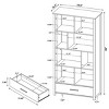 Modern Bookshelf High Gloss Finish Drawer Storage,68in Vertical 4-Shelf Bookcase for Living Room or Bedroom-3irtyhousy - 4 of 4