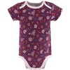 The Peanutshell Baby Girl Short Sleeve Bodysuits, 5-Pack, Pink, Cheetah/Pink Floral, Newborn to 24 Months - 2 of 4