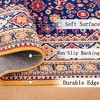 Kumasinova Vintage Boho Area Rug, Washable Rug with Floral Pattern, Faux Cashmere Living Room Rug, Non-Slip Rugs, Stain-Resistant Door Mat - 4 of 4