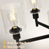 Black Chandelier for Dinning Room Living Room Island Kitchen Chandelier Light Fixtures Over Table,  Farmhouse Chandelier with Cylinder Clear Glass - 2 of 4