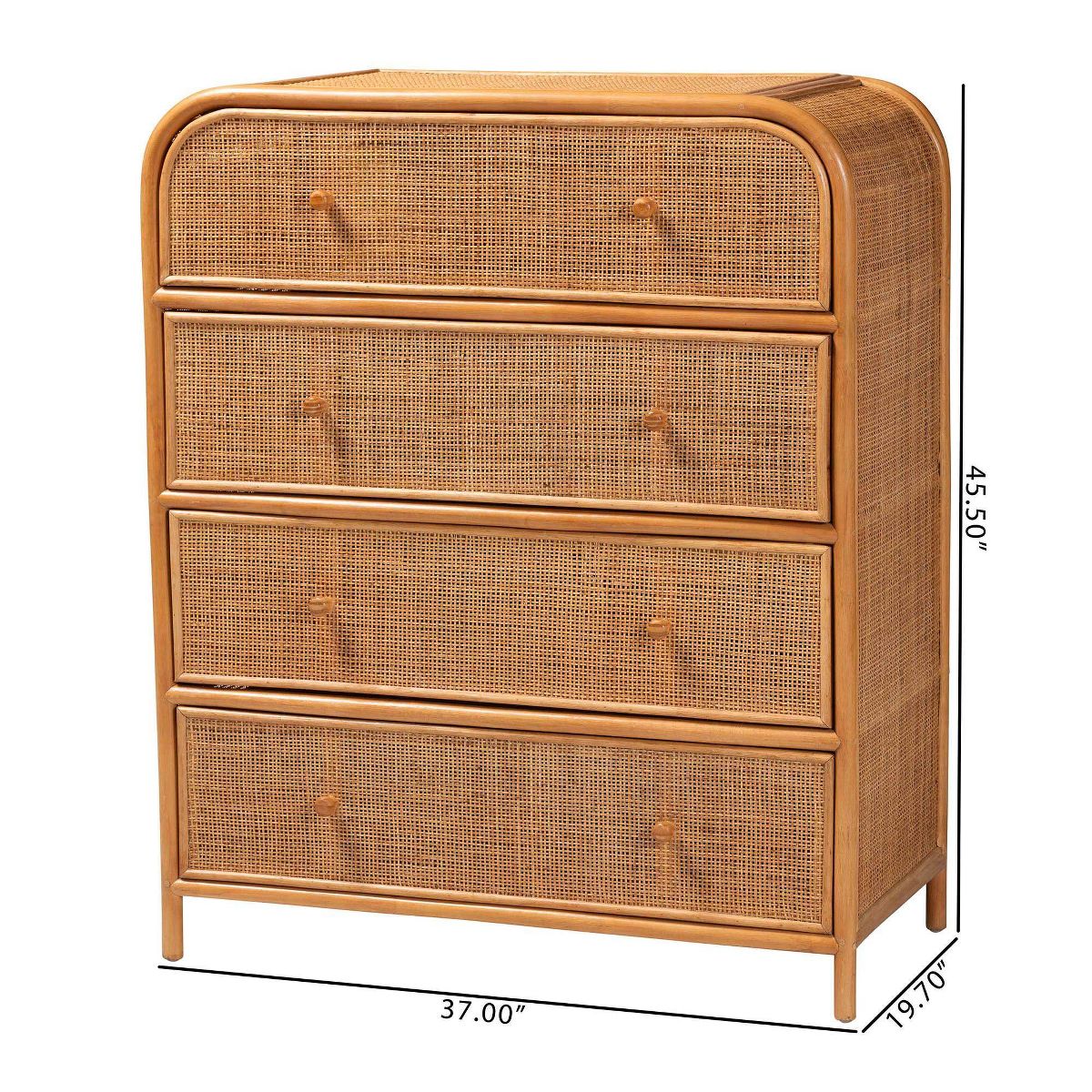 bali & pari Sampit Natural Rattan 4  Drawer Storage Cabinet Light Honey - thumbnail 9