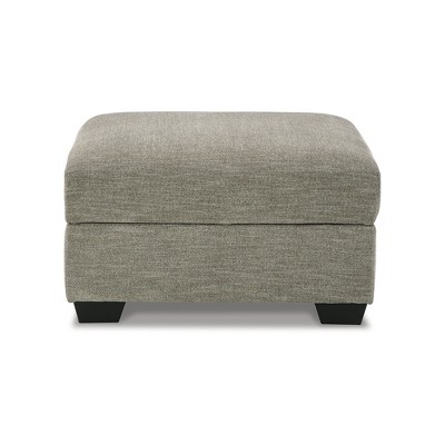 Gray Contemporary Storage Pouf Ottoman with Cup Holders