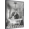 Amanti Art A Bathroom Occupied Elephant by Niky Rahner Framed Canvas Wall Art - 2 of 4