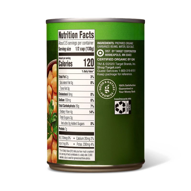 Organic Low Sodium Chickpeas Garbanzo Beans - 15oz - Good &#38; Gather&#8482;, 2 of 4