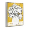 Stupell Industries Peony Sketch Bouquet Contrasted Distressed Yellow Framed Giclee Art - 2 of 4
