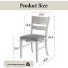 VECELO 5-Piece Round Dining Set with 4 Upholstered Chairs, Rustic Dining Table Set for Kitchen or Dining Room, Gray - 4 of 4