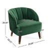 28" Barrel Accent Chair,Upholstered Armchair with Rubberwood Legs,Modern Lounge Chair for Living Room Bedroom-Baofuwish - 4 of 4