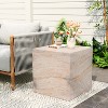 Christopher Knight Home Genevra Outdoor Square Shape Travertine Lightweight Concrete Side Table - 2 of 4