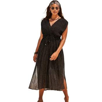 Swimsuits for All Women's Plus Size Surplice Maxi Cover Up Dress