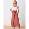 Allegra K Women's Casual High Waist Drawstring Loose Fit Pocket Wide Leg Pants - 3 of 4