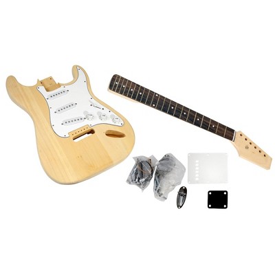 Pyle Electric Guitar DIY Kit - Right-Handed, Basswood Body, Pre-Drilled Holes, All Parts Included PGEKT18